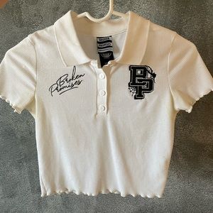 Broken Promises crop polo tee